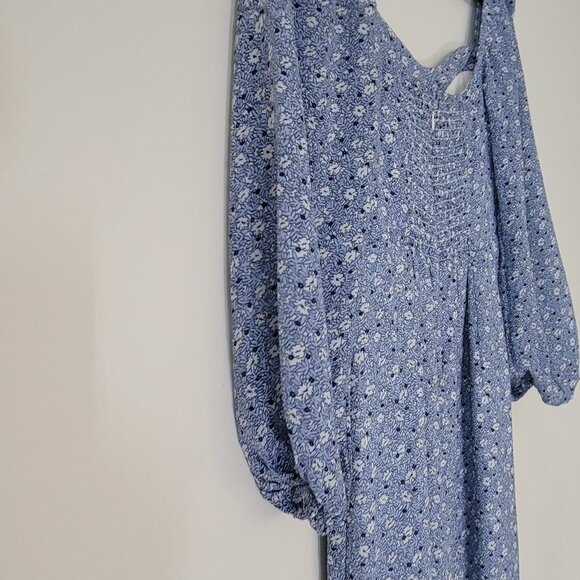 Abercrombie & Fitch Blue Floral Printed Dress XSP - Picture 4 of 6